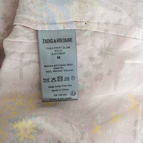 Zadig & Voltaire | Tygg Print Glam Long Sleeve Blouse | Sz M - Picture 6 of 9